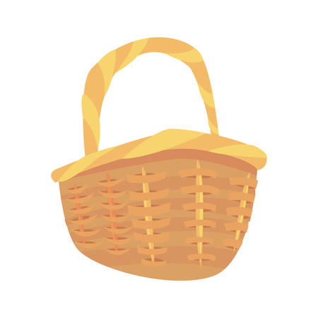 wicker basket rustic on white background vector illustrationのイラスト素材