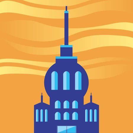 building cityscape with day scene vector illustration designのイラスト素材