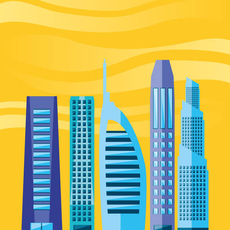 buildings cityscape scene day vector illustration designのイラスト素材