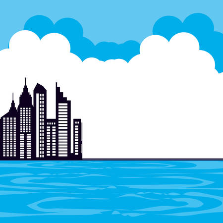 buildings cityscape scene day vector illustration designのイラスト素材