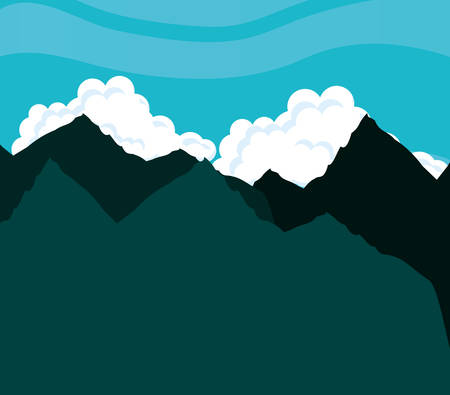 landscape mountainous scene icon vector illustration designのイラスト素材