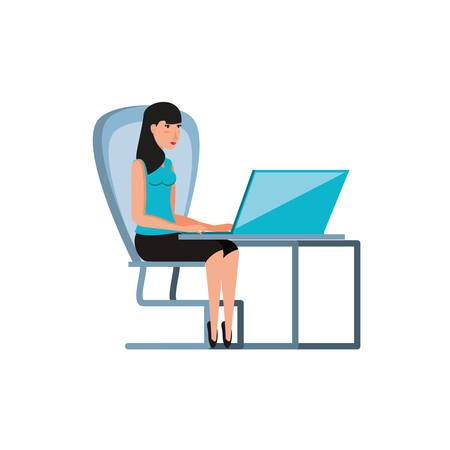 business woman in the office avatar character vector illustration designのイラスト素材