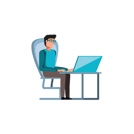business man in the office vector illustration designのイラスト素材