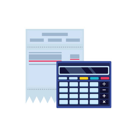 calculator math finance with voucher vector illustration designのイラスト素材