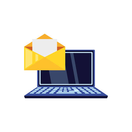 laptop computer with envelope mail vector illustration designのイラスト素材