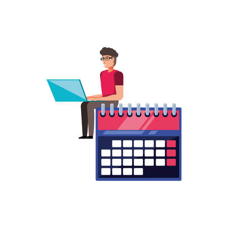 man with calendar reminder isolated icon vector illustration designのイラスト素材