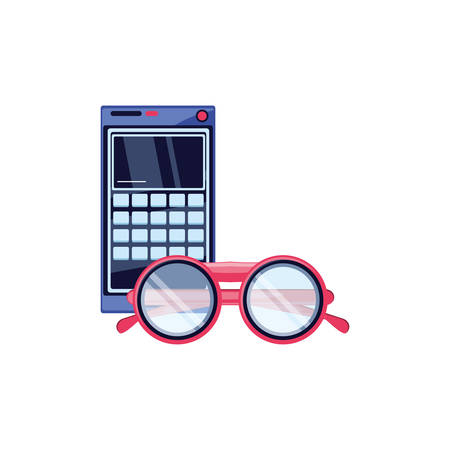 optical eyeglasses with calculator isolated icon vector illustration designのイラスト素材