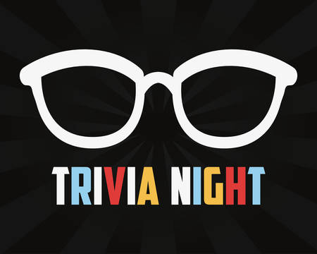 trivia night eyeglasses black background vector illustrationのイラスト素材