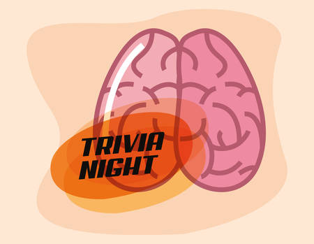 trivia night brain creativity idea vector illustrationのイラスト素材