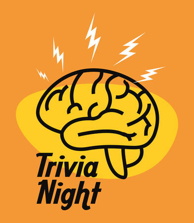 trivia night brain creativity idea vector illustrationのイラスト素材