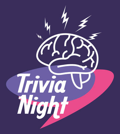 trivia night brain creativity idea vector illustrationのイラスト素材