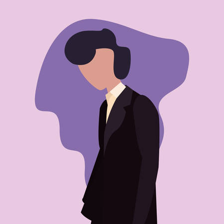 man portrait character model posing vector illustrationのイラスト素材