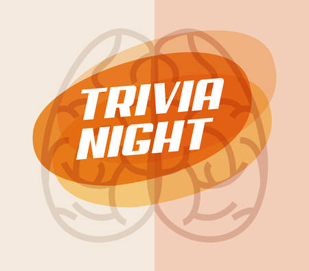 trivia night brain creativity lettering  vector illustrationのイラスト素材
