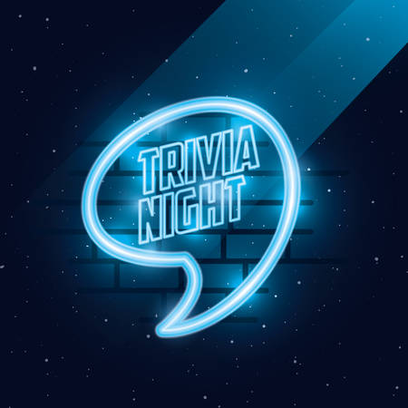 trivia night speech bubble announcement neon light  vector illustrationのイラスト素材