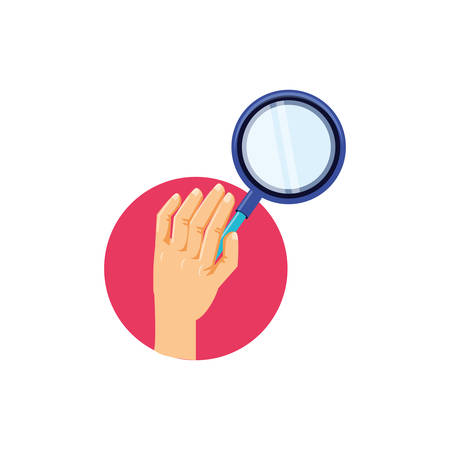 hand with search magnifying glass icon vector illustration designのイラスト素材