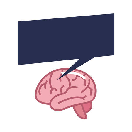brain creativity speech bubble idea vector illustrationのイラスト素材