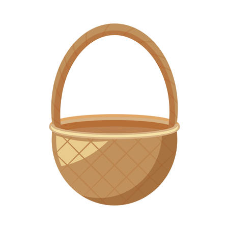 wicker basket isolated icon vector illustration designのイラスト素材