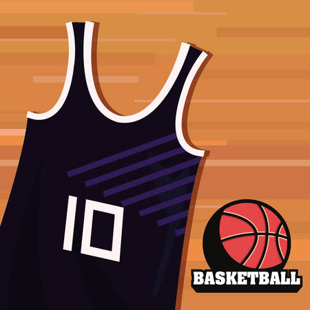 basketball tank top sport jersey ball vector illustrationのイラスト素材