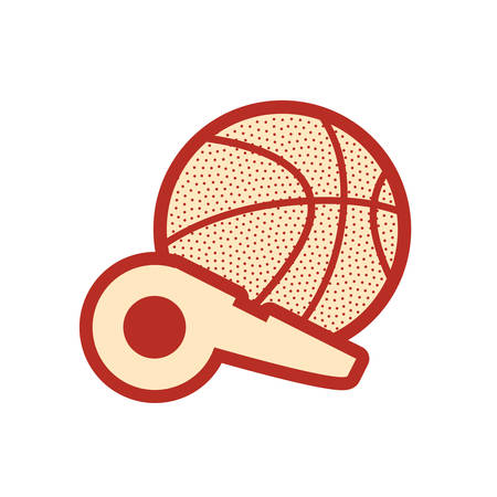 basketball sport ball whistle background vector illustrationのイラスト素材