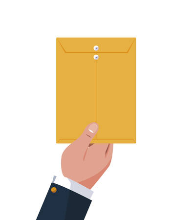 hands businessman with manila envelope vector illustration designのイラスト素材