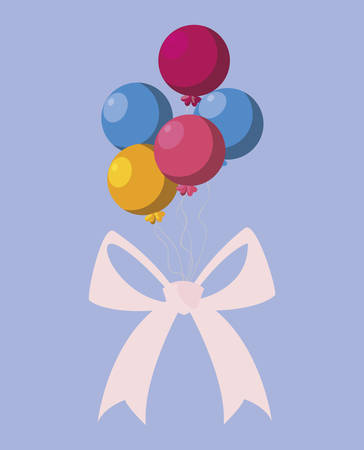 balloons helium party with bow vector illustration designのイラスト素材