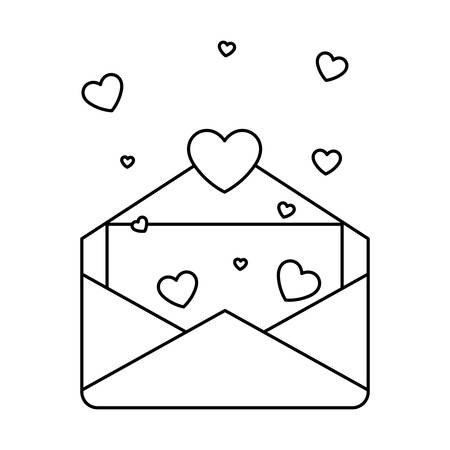 envelope letter love icon vector illustration designのイラスト素材