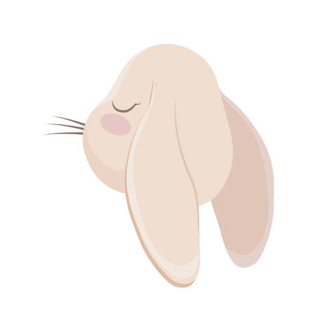 head of cute rabbit animal character vector illustration designのイラスト素材