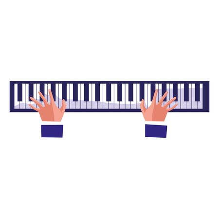 pianist hands playing piano vector illustration designのイラスト素材