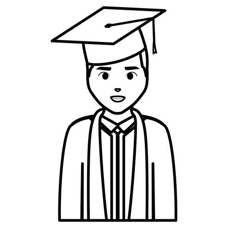 young student graduated character vector illustration designのイラスト素材