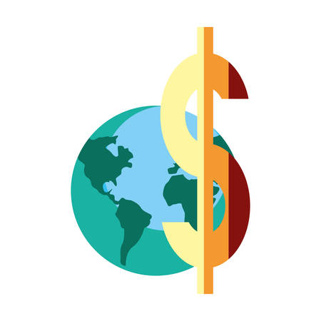 world dollar money symbol on white background vector illustrationのイラスト素材