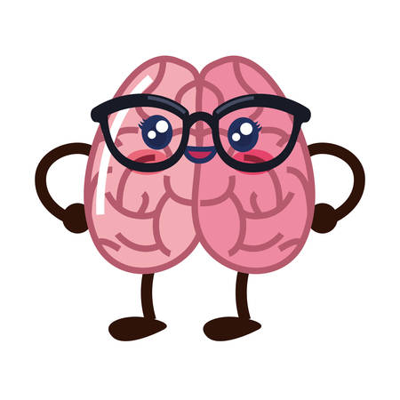brain cartoon creativity on white background vector illustrationのイラスト素材
