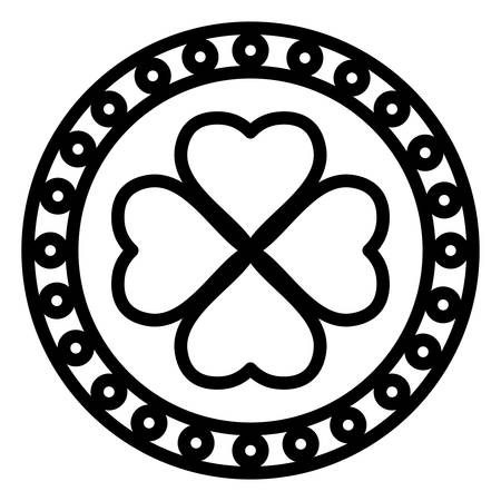coin with clover icon vector illustration designのイラスト素材