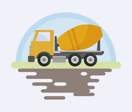 under constructionconcrete transport truck vector illustration designのイラスト素材