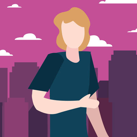 man in the street city vector illustrationのイラスト素材