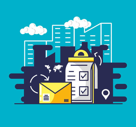 delivery service order and icons vector illustration designのイラスト素材