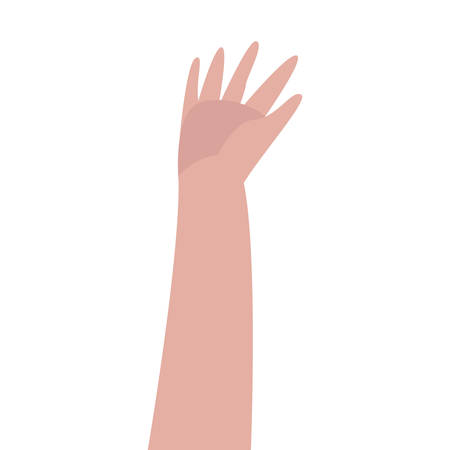 raised hand showing fingers palm vector illustrationのイラスト素材