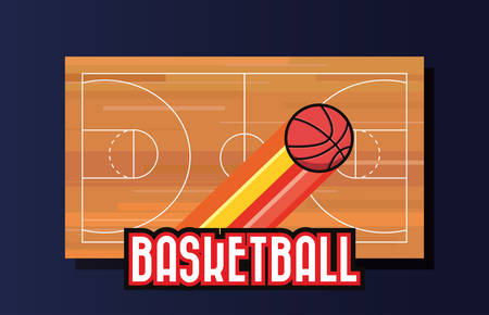 basketball sport ball court floor vector illustrationのイラスト素材