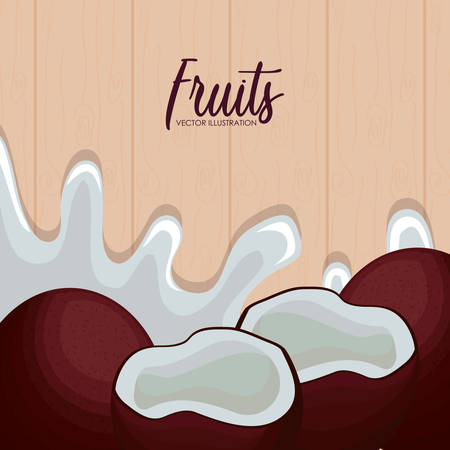 fruit coconuts healthy icon vector illustration designのイラスト素材