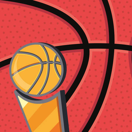 trophy ball basketball sport background vector illustrationのイラスト素材