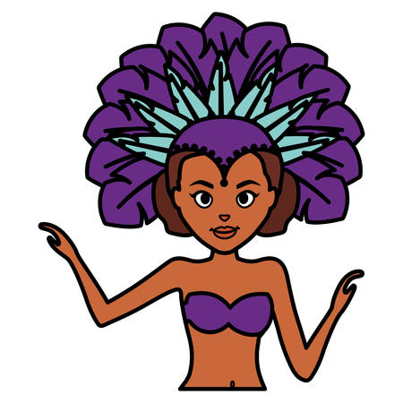 beautiful brazilian garota character vector illustration designのイラスト素材