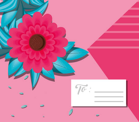 happy holiday card with flower vector illustration designのイラスト素材