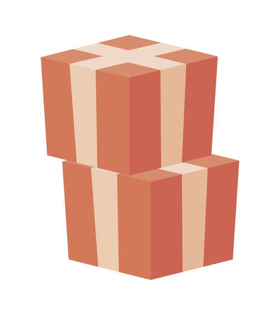 stack of boxes carton isolated icon vector illustration designのイラスト素材