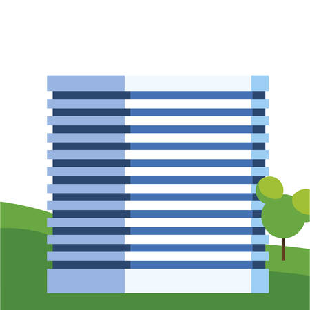 urban building in camp field vector illustration designのイラスト素材
