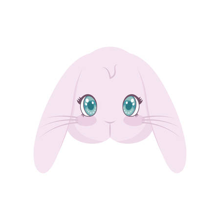 head of cute rabbit animal character vector illustration designのイラスト素材