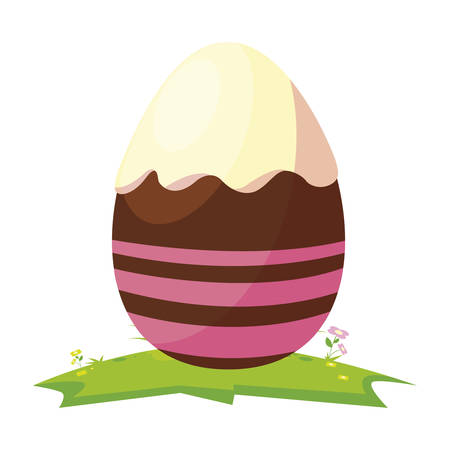happy easter egg painted in camp vector illustration designのイラスト素材