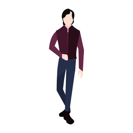 man avatar character on white background vector illustrationのイラスト素材