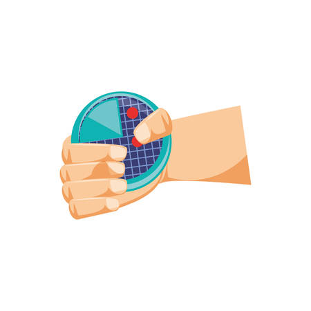 hand with radar isolated icon vector illustration designのイラスト素材