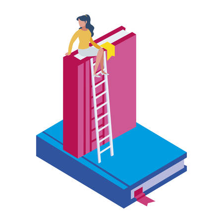 text book with stair vector illustration designのイラスト素材