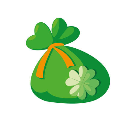 sack coins with clover saint patricks dayvector illustration designのイラスト素材