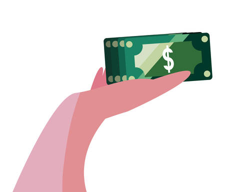 hand with banknotes money vector illustration designのイラスト素材